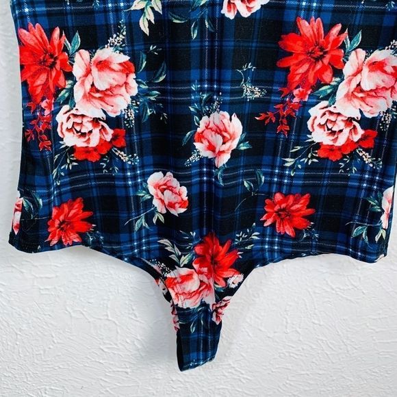 EUC Meli + Eve Petty Queen Bodysuit Blue Plaid - Picture 11 of 12